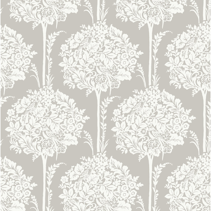 Floral Wallpaper, Gray