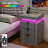 Fluted Night Stand With Charging Station & LED Light, 3-Drawer Bedside Table For Bedroom & Living Room, Modern Sofa Side Table With Sliding Top & Outlets/USB-925487319-925492316