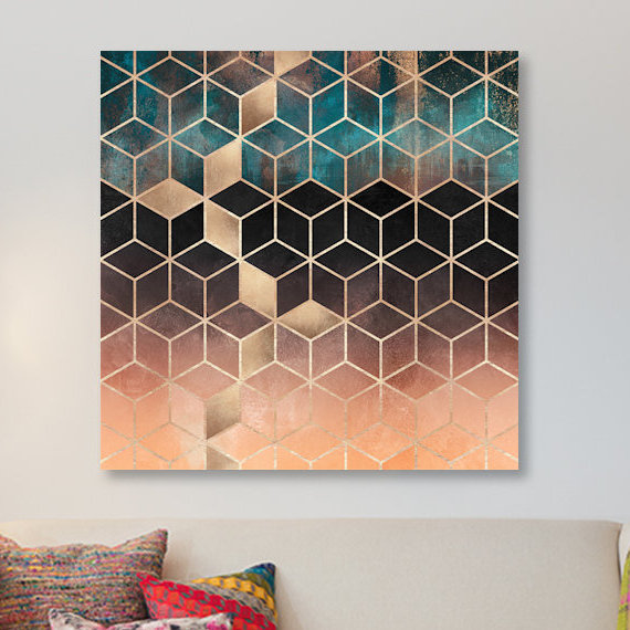 « dégradé rêve cubes », impression sur toile, H 37 po x l 37 po x P 1,5 po
