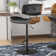 Aliane Swivel Upholstered Adjustable Height Counter Stool with Metal Frame