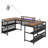U-Shaped Desk With Shelve And LED Lights-1204267113