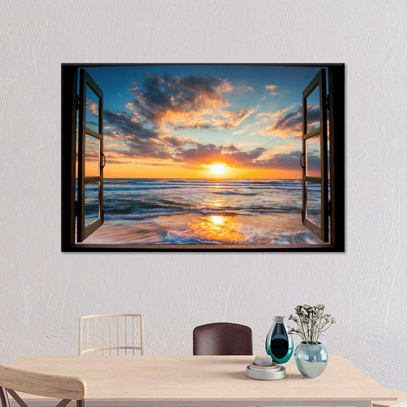 Window To Pacific Beach Canvas Print, 8" H x 12" W x 1" D