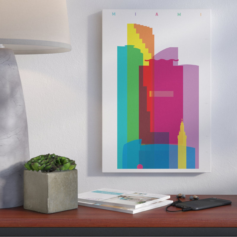"miami" par yoni alter, impression sur toile tendue, H 26 po x l 18 po x P 1,5 po