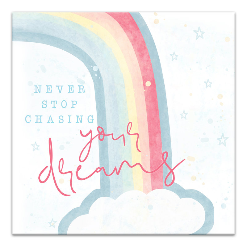 « never stop », art sur toile rainbows Davidge, H 24 po x l 24 po x P 1,25 po