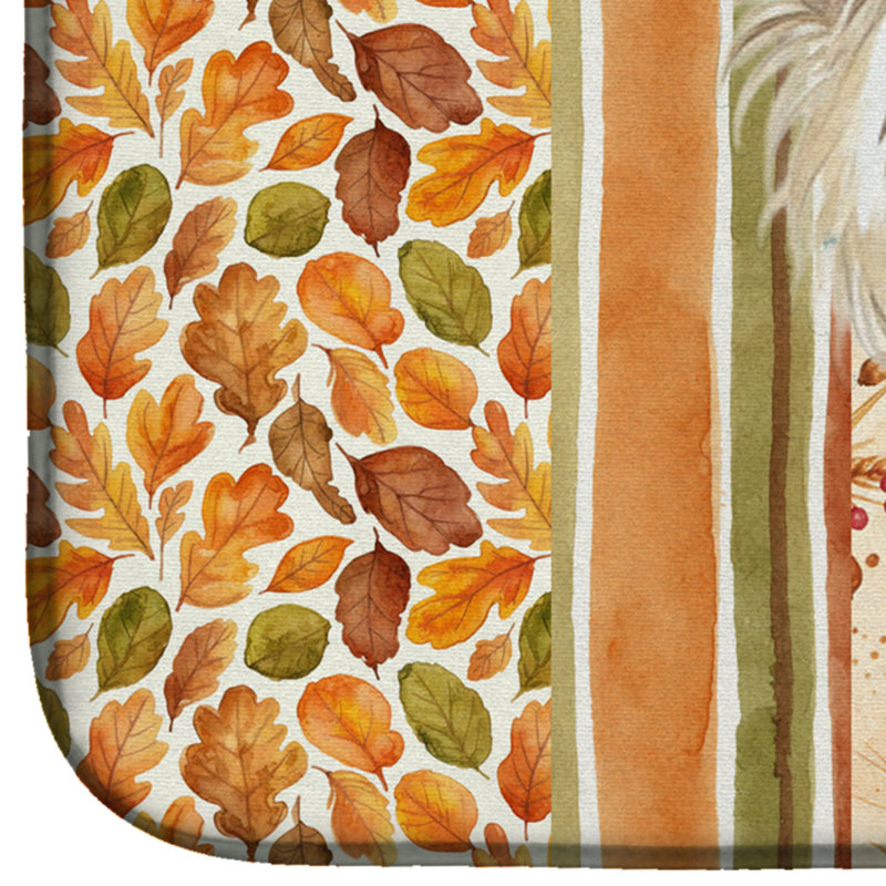 Powderpuff Chinese Crested Heirloom Fall Dish Drying Mat