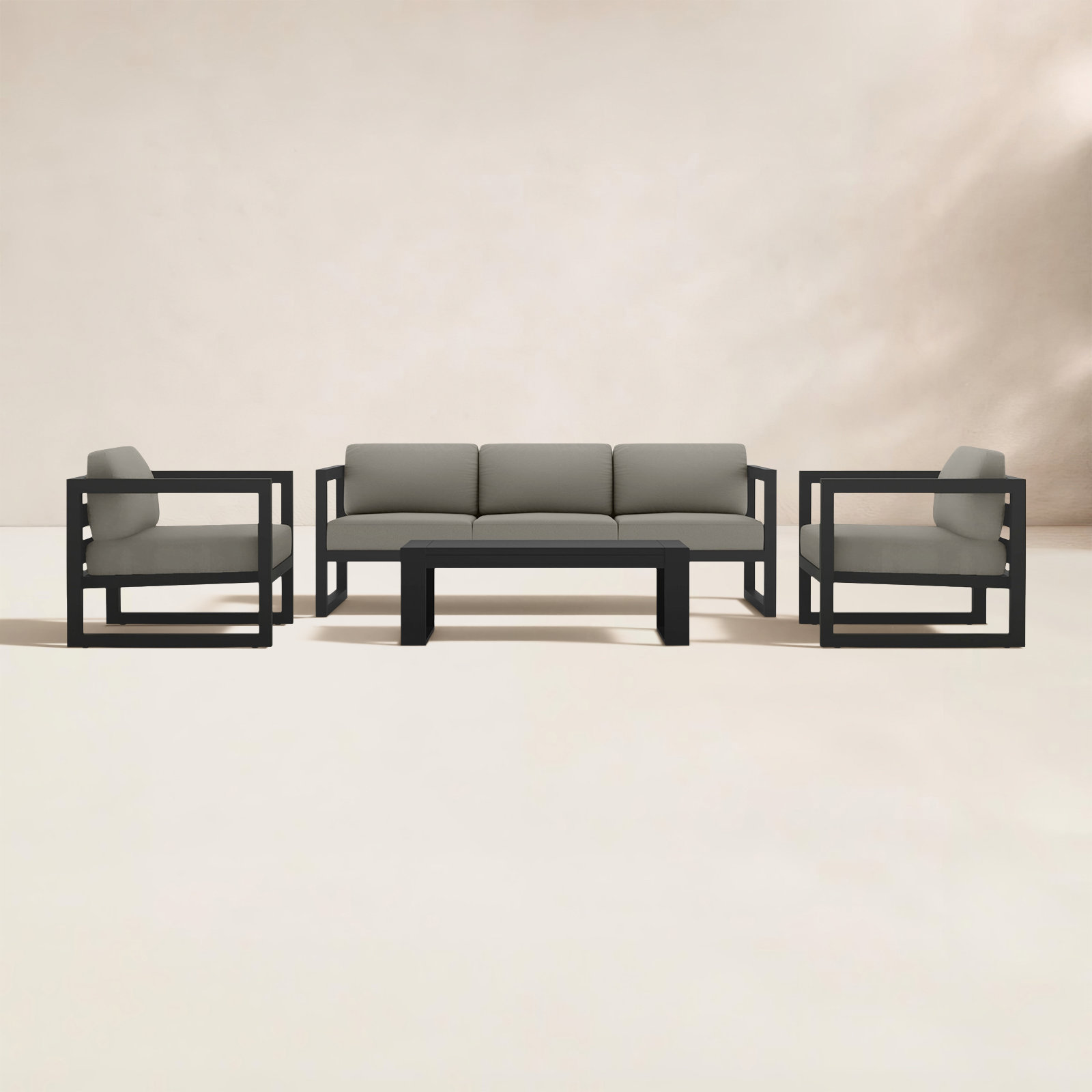 Avion 5 - Person Patio Conversation Set with Cushions, Canvas Charcoal Sunbrella® Canvas