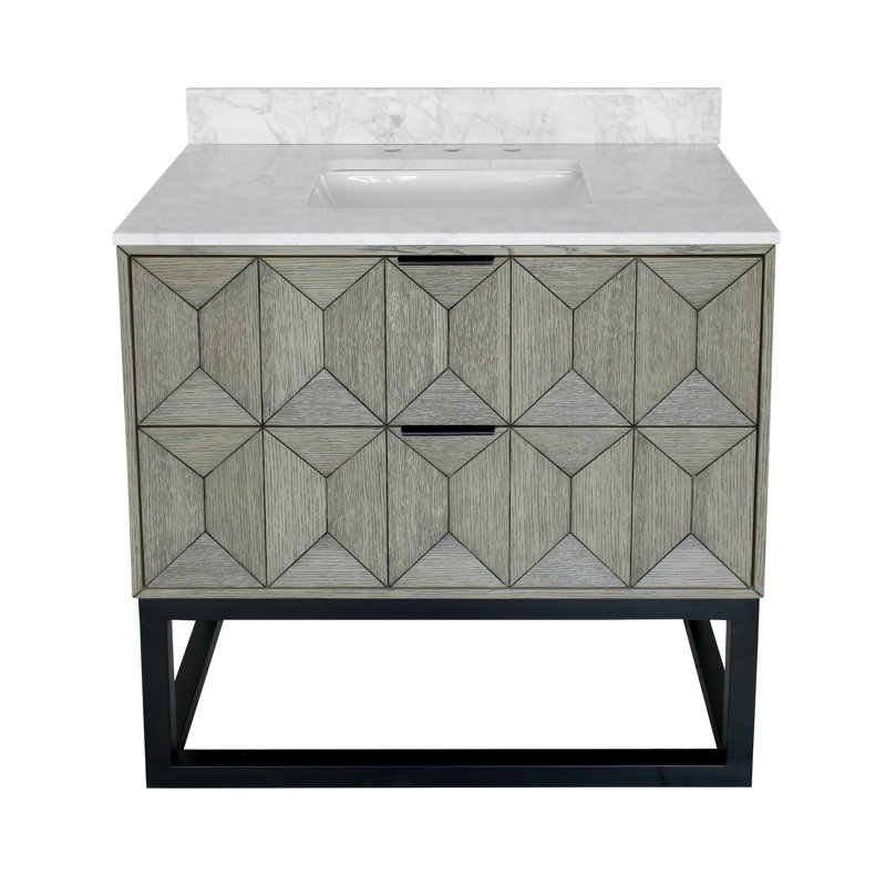 Ensemble de meuble-lavabo simple 36 po Carlet, Chêne gris