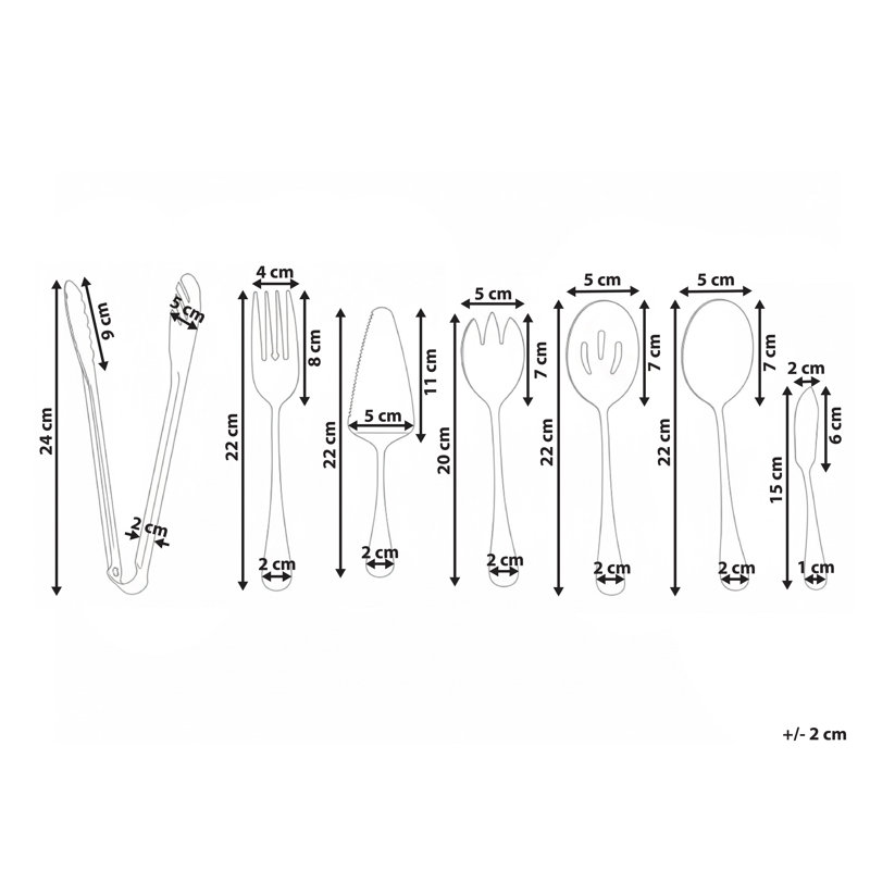 Beliani ZITI 7 Utensil Set, Silver