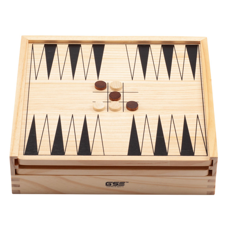 Offelec 9 in 1 Wood Board Classic Games Set Include Chess, Checkers,  Backgammon, Ludo, Nine Men's Morris, Dominoes, Playing Cards, Cribbage, and  Pick