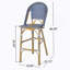 Tabourets de bar 4 pieds en aluminium bleu sarcelle avec repose-pieds-51264680