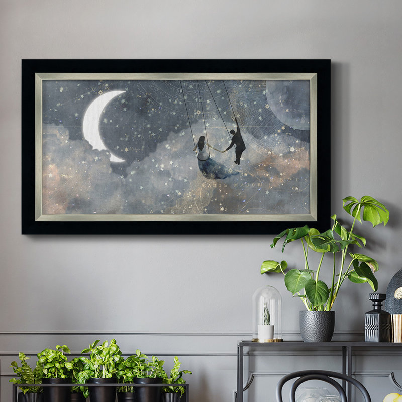 «Celestial Love», toile encadrée de qualité supérieure - prête à être accrochée, H 25 po x l 45 po x P 2,5 po