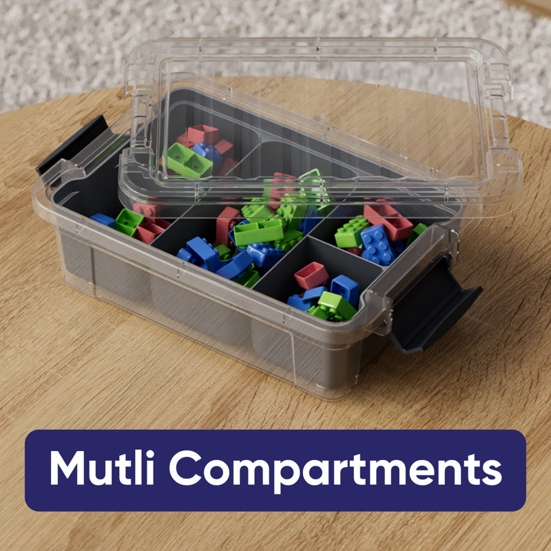  Storage Container Organizing Bin with Removable Tray Plastic Tools, Sewing, Crafts Box, 4.5 Qt., 4.5 Qt.