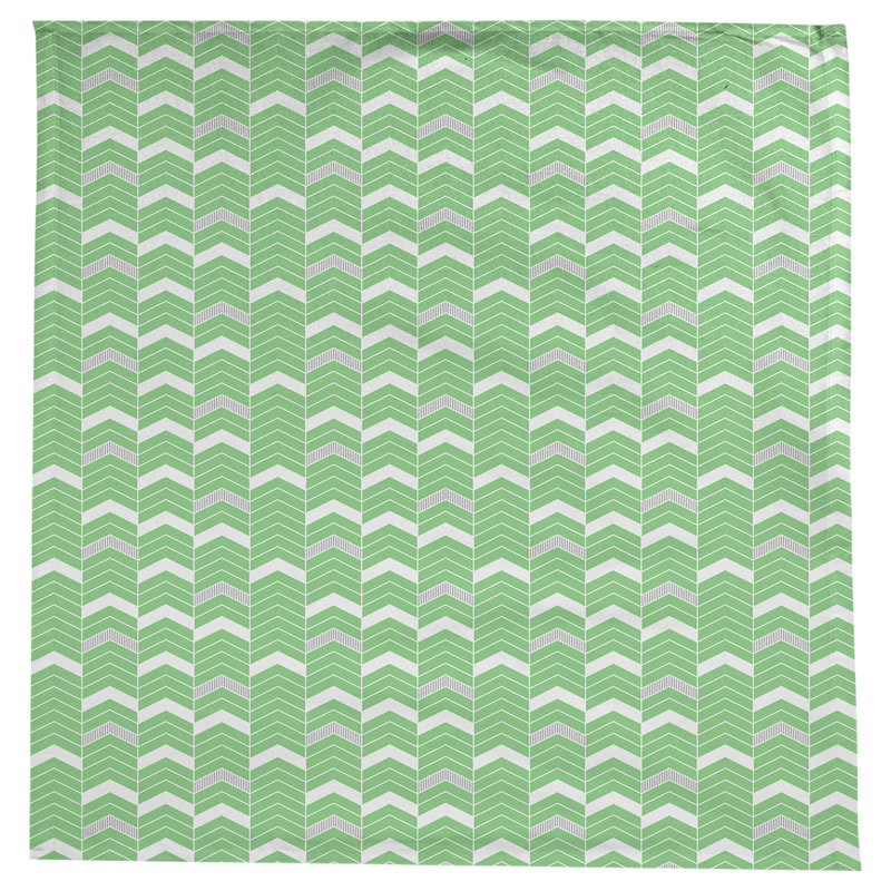Nappe à chevrons à traits Stephenie, Vert / Gris