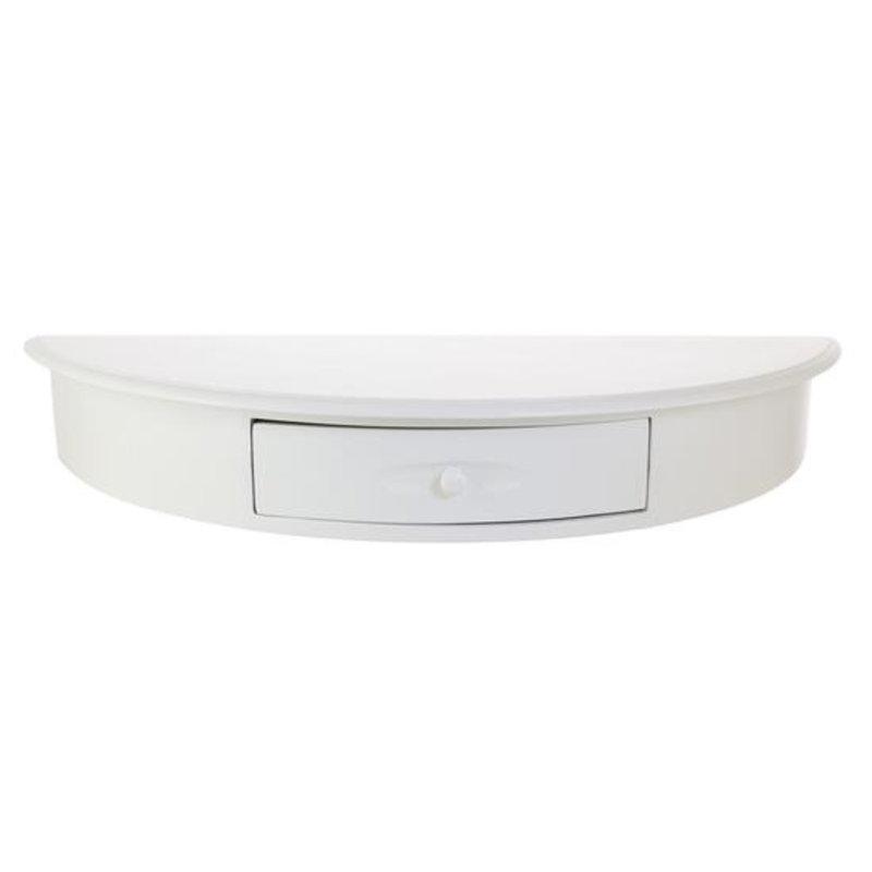 Tablette murale demi-lune, blanc