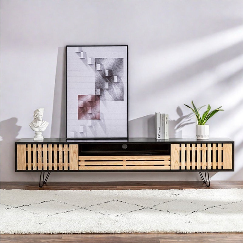 Meuble télé de style japonais, 62.74"
