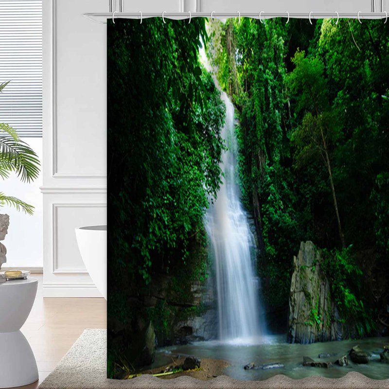 Beautiful Waterfall Falls Fall Nature Shower Curtain with 12 Hooks, L 72 po x l 78 po