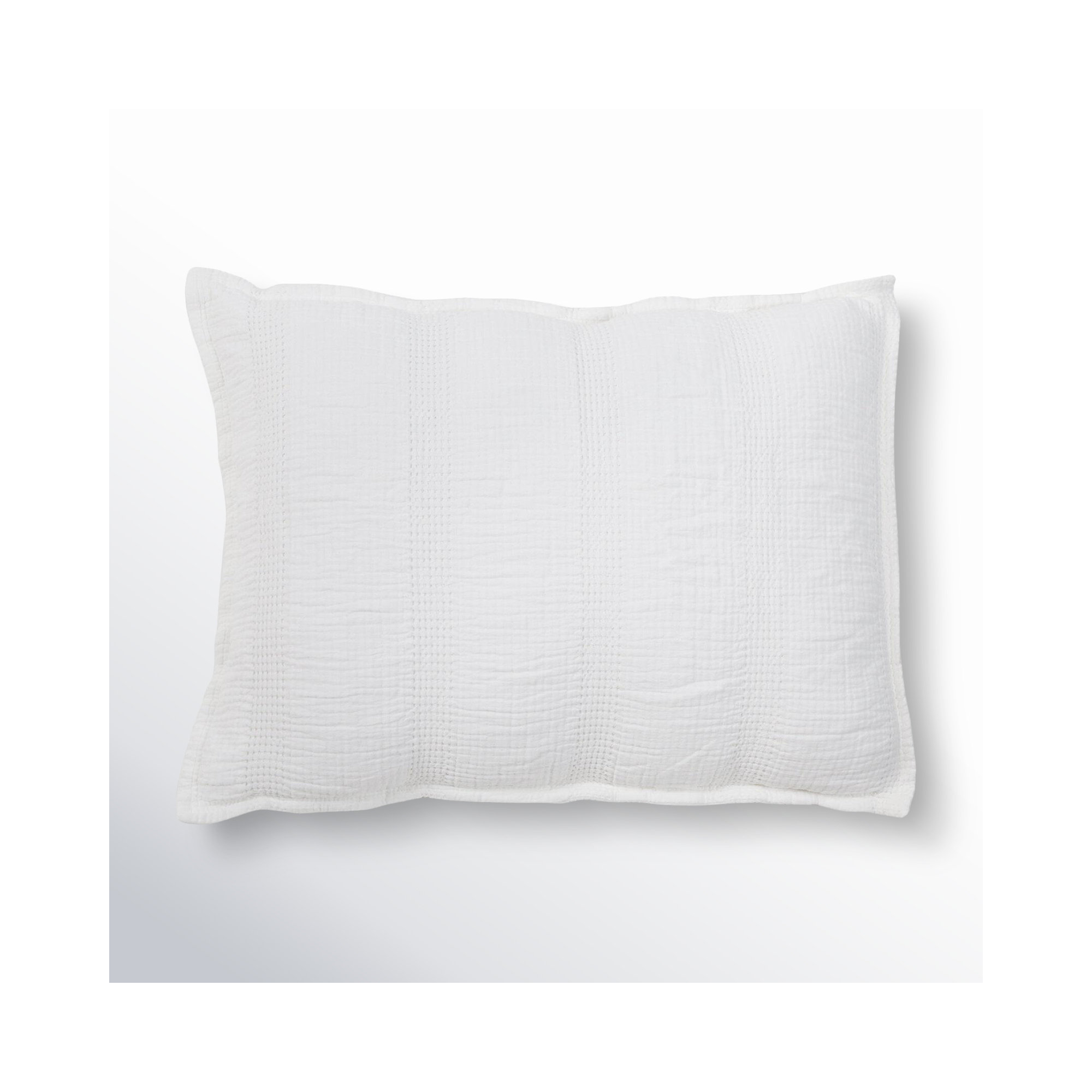 Nantucket Gray/White/Midnight Linen Piece Sham, White, Standard