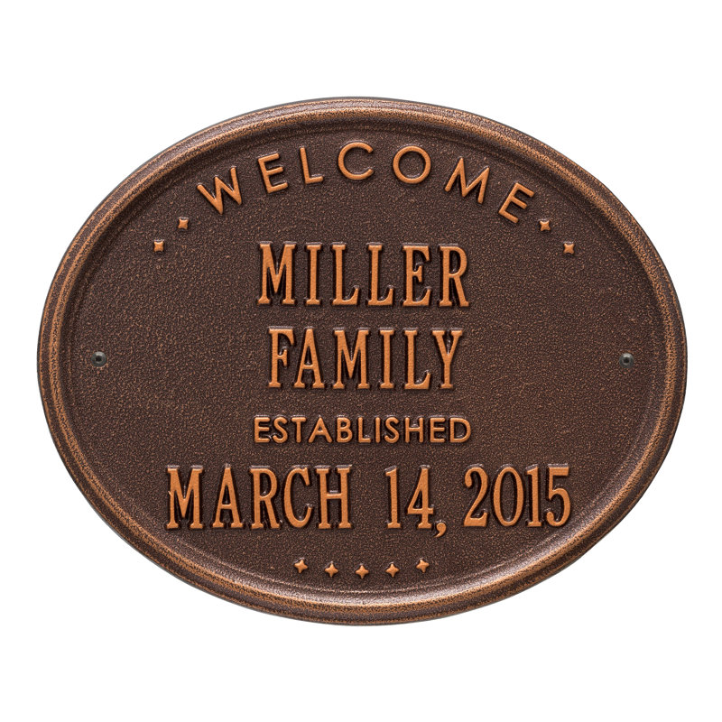 5-Line Wall Address Plaque, Antique Copper, Yes