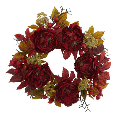 Couronne de sedum pivoine 24"