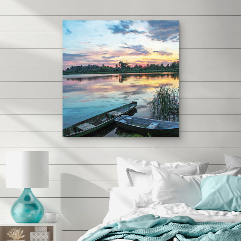 «Lakeside Sunset», impression sur toile tendue
