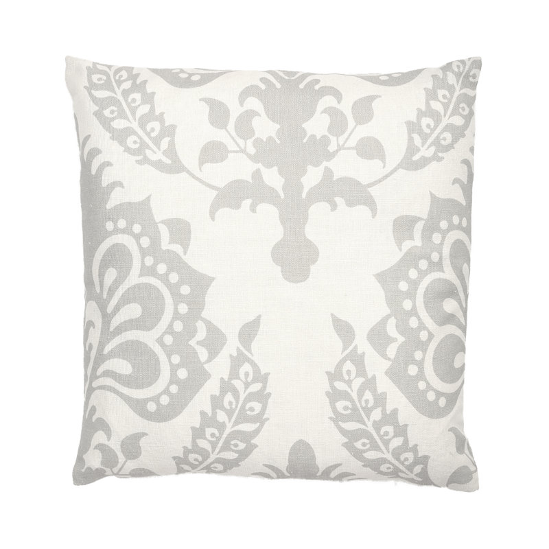 Vienna Floral Throw Pillow, Gray