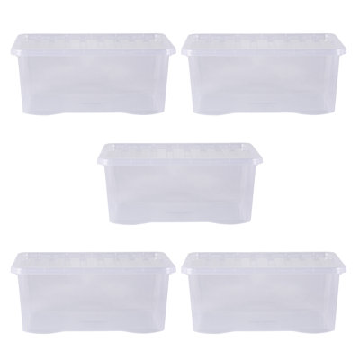 Crystal 45L Plastic Storage Box & Lid