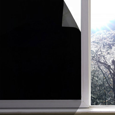 Blackout Static Cling Window Film - Non-Adhesive UV Blocking Privacy Glass Film for Home and Office