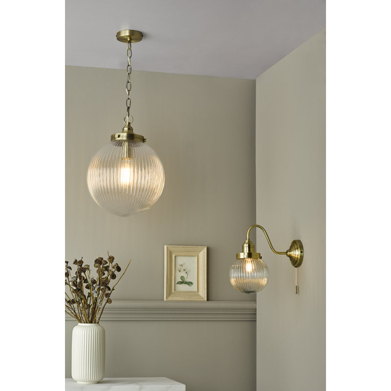 Bryce Armed Sconce, Clear/Chrome