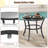 Ensemble de 5 chaises d'extérieur en rotin avec table basse et plateau en verre-2002893983