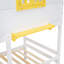 Lit simple superposé au-dessus d'un lit blanc avec fonction de sommier - Bois massif robuste pour une chambre à coucher distinctive et polyvalente-130040665