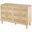 Commode 6 tiroirs en rotin, commode Boho, commode en rotin avec rangement spacieux, commode en rotin-106667689