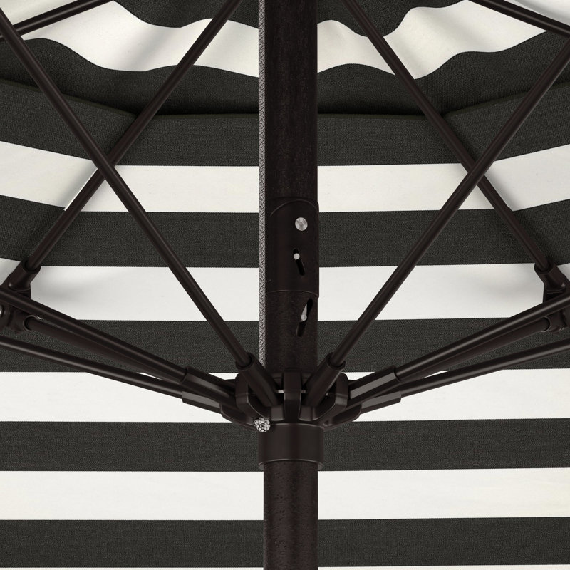 Parasol de marché 9 pi Murrey, Cabana classique à rayures noires Sunbrella®
