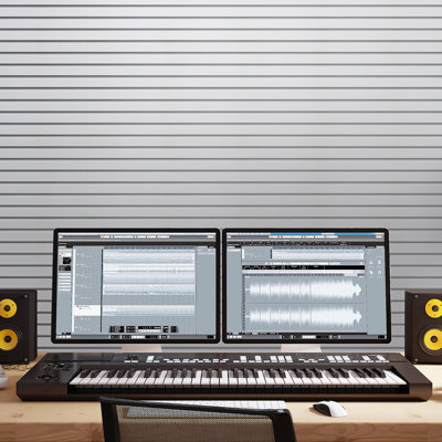 8-Pack Bilayer Acoustic Panels Large Self-Adhesive, 47.2'' * 23.6'' * 0.72” Adhesive Wall Panel, Large Soundproof Tiles For Echo Absorbtion, Acoustical Barrier Of Polyester Fiber, White