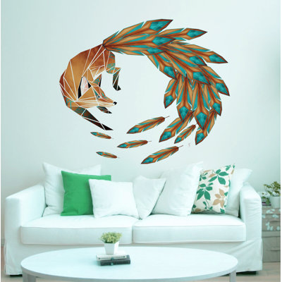 Décalcomanie murale renard polygonal