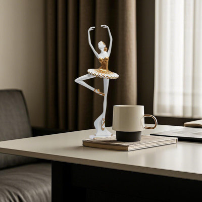 Ballerina Figurine Statue, Polyresin Dancer Sculpture