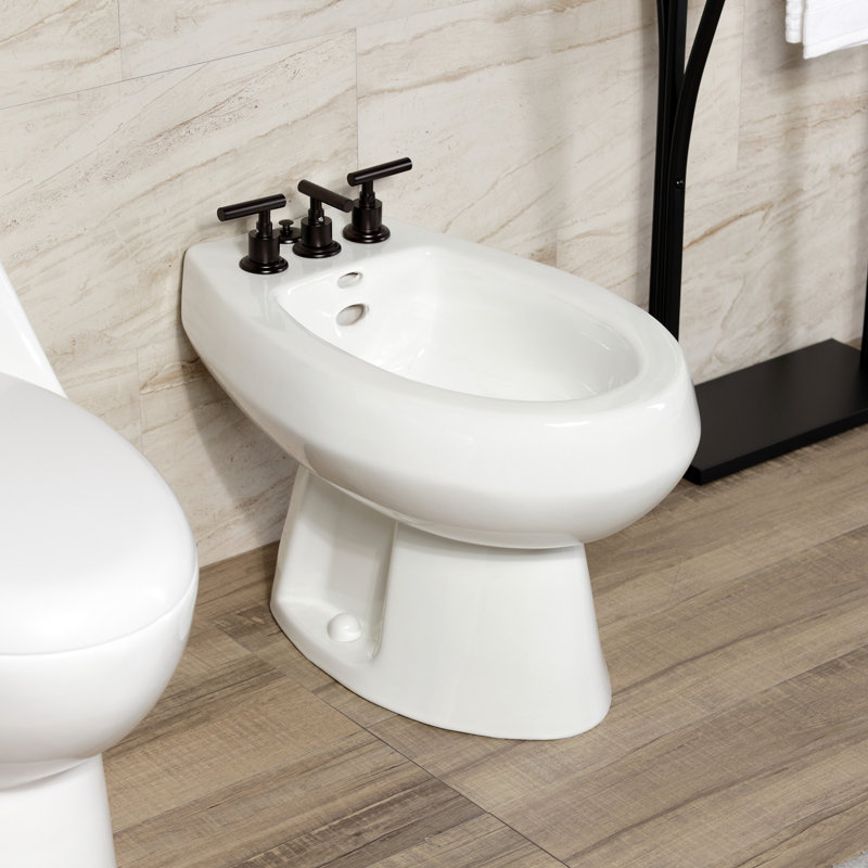 Kingston Brass Manhattan Three-Handle Vertical Spray Bidet Faucet with Brass Pop-Up, Oil Rubbed Bronze