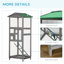 Cage à oiseaux 65 "en bois pour perroquets, perruches - Volière extérieure, construction robuste grise, 2 portes, plateau coulissant perroquets et perruches, avec plateau coulissant, vers éléments rudes