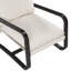 Fauteuil demi-tonneau confortable et élégant avec base en bois et similicuir