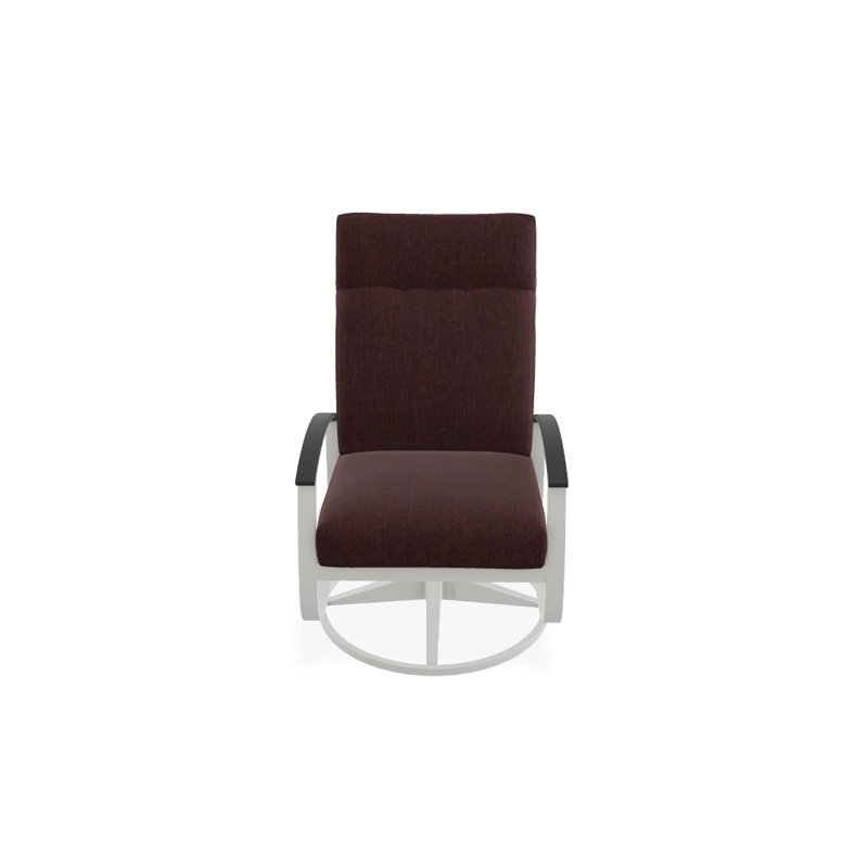 Belle Isle Outdoor Rocker Chair, Blue/White Stripe, Classic Graphite P30, Textured Snow