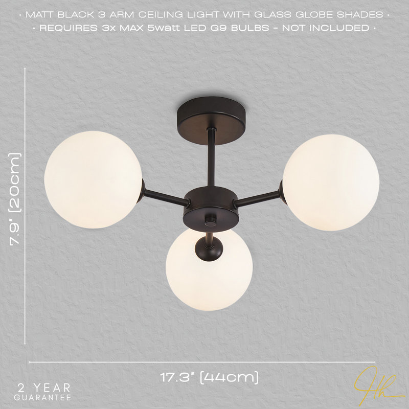 Semi Flush Mount, Matte Black