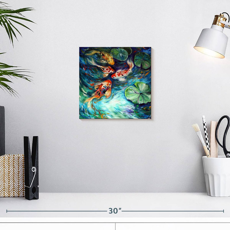Crowle Dancing Colors Koi, H 10 po x l 10 po
