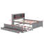  Lit plateforme avec tête de rangement Willavene, USB, lit gigogne simple et 3 tiroirs-696704696-716603528