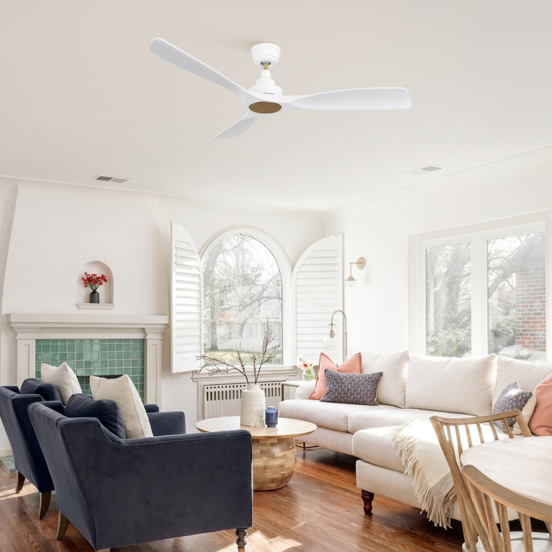 Ventilateur de plafond 52 "avec télécommande intelligente et sans lumière 52"