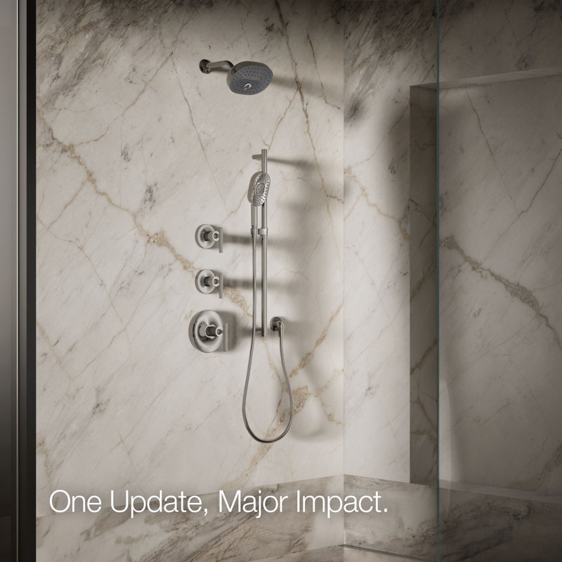 Statement™ 2.5 GPM Oval Multifunction Showerhead with Katalyst Air-Induction Technology, Vibrant Titanium
