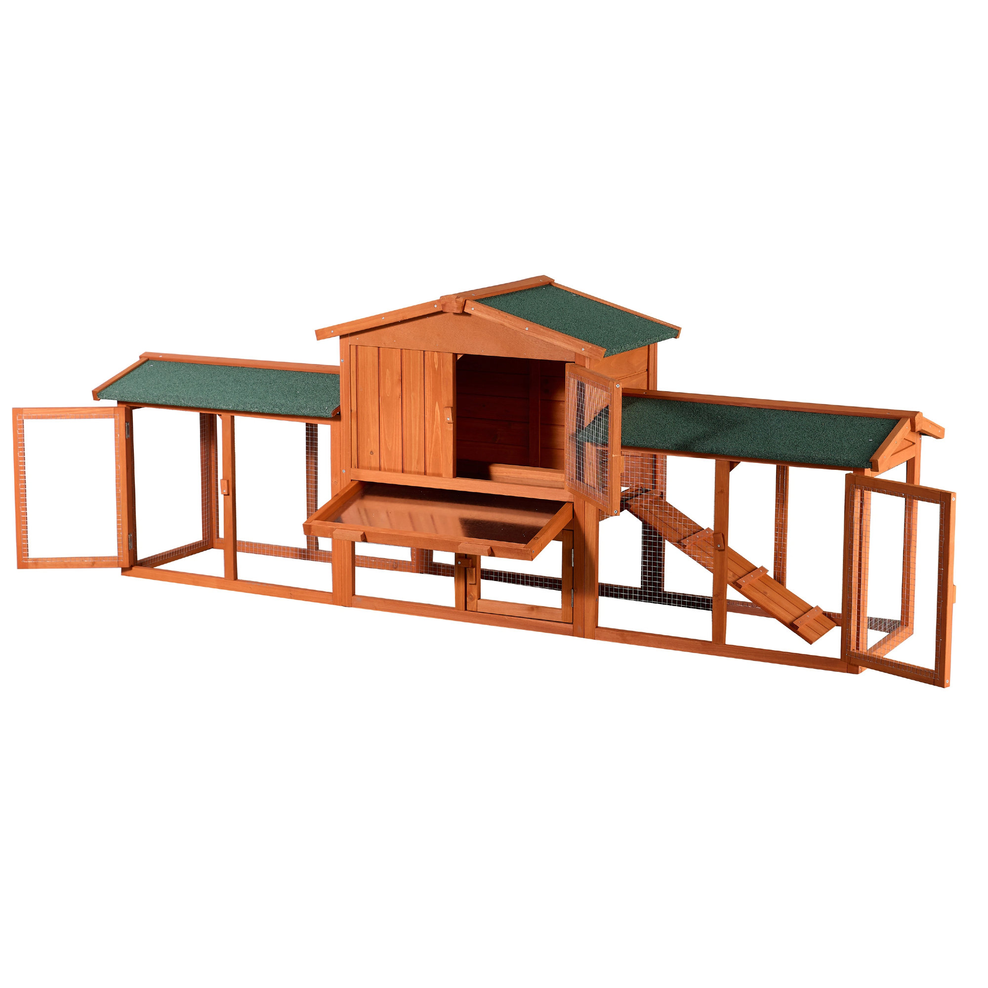 One Allium Way Large Wooden Rabbit Hutch With Spacious Run, Waterproof ...