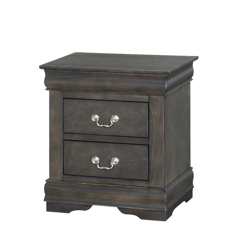 Table de chevet gris foncé avec rangement pour tiroir - Élégante pièce de chambre à coucher