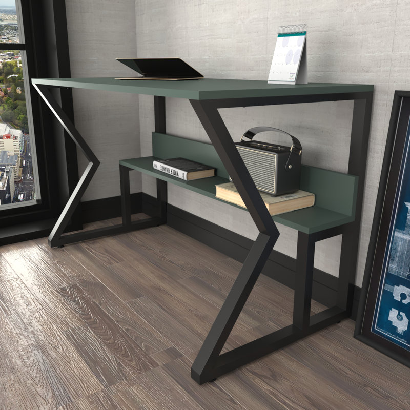 Waka 120Cm W Computer Desk, Black, Green