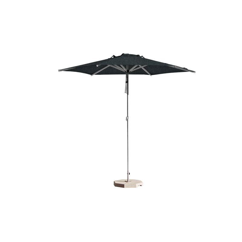 Swift 8' Round Umbrella, Square Metal Base with Wheels, Lemon