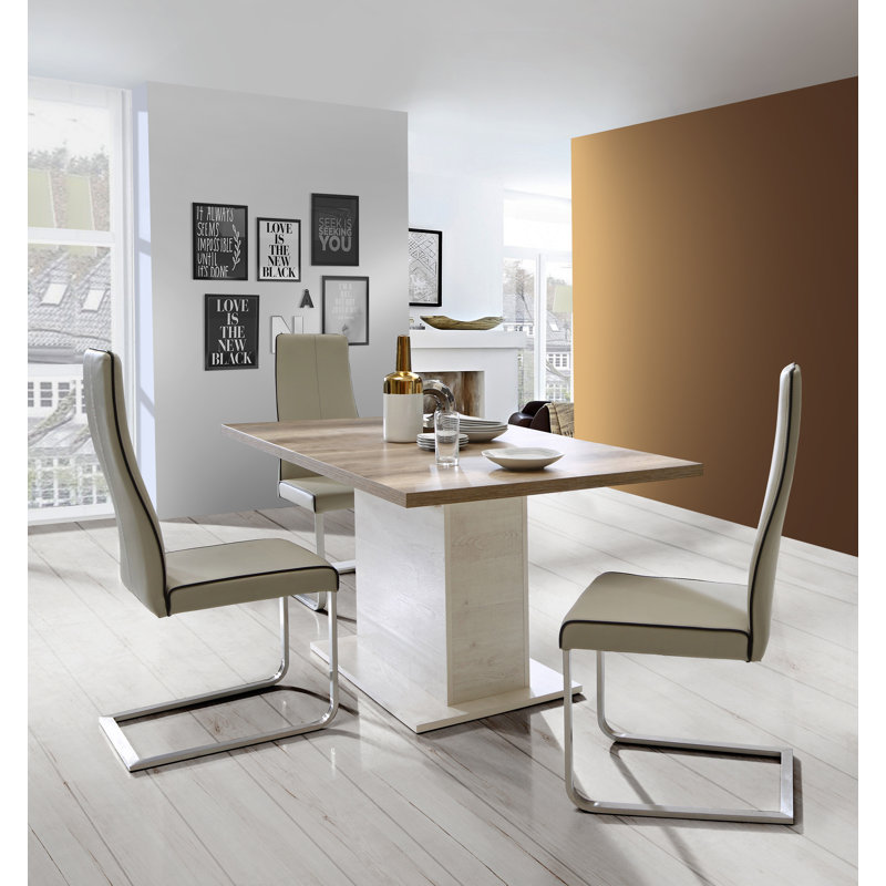Nuzzo Extendable Dining Table, Brown/Pinia White