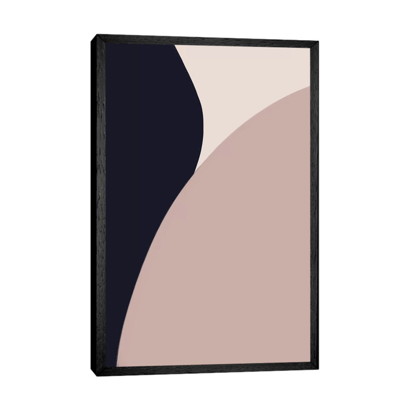 Navy Rose Abstract I by Leah Straatsma - Print on Canvas, Black Floater Framed, 101.6cm H x 66.04cm W x 3.81cm D